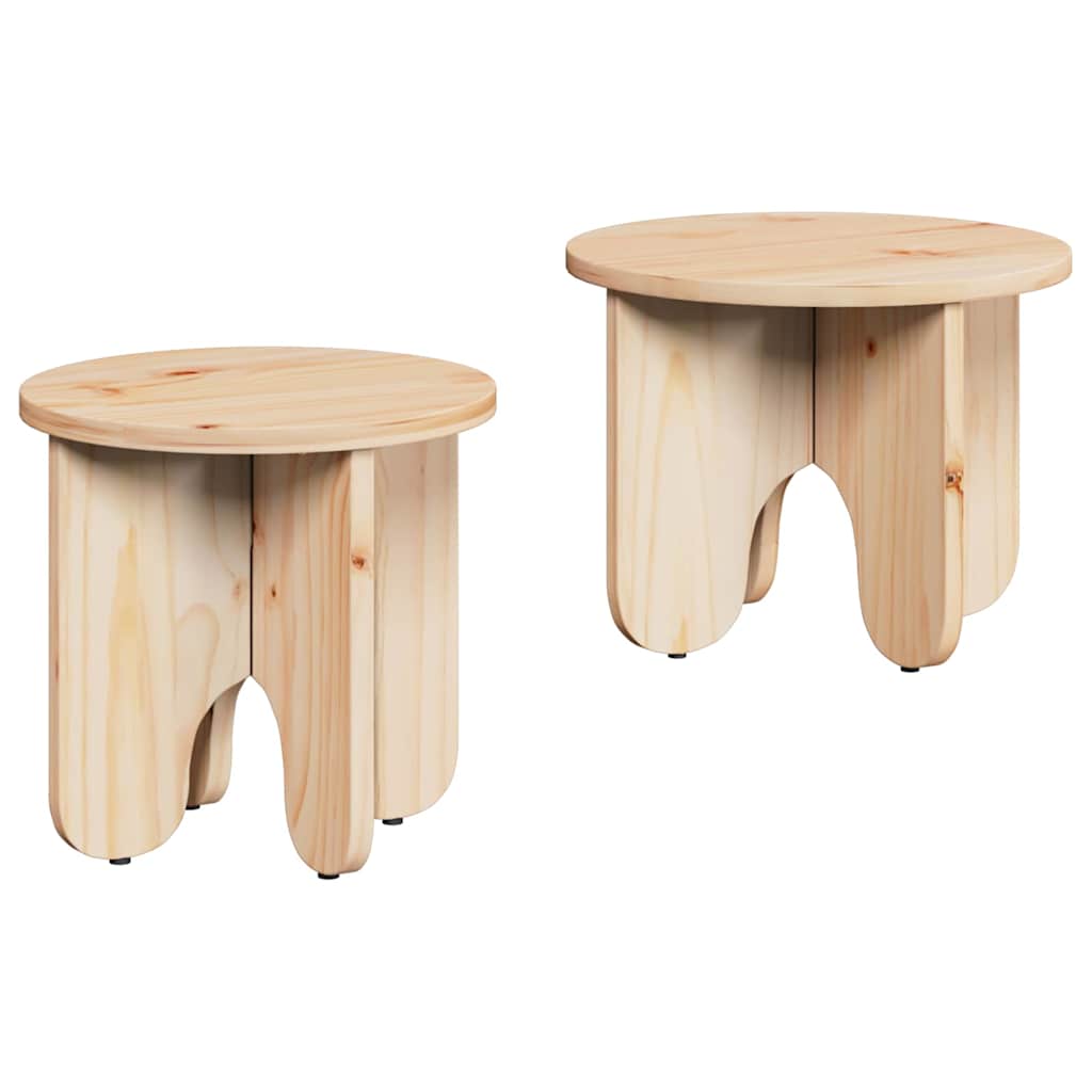 Couchtisch 2 pcs Natur Massivholz Kiefer
