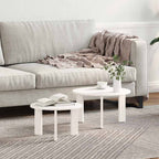 Couchtisch 2 pcs Weiß Massivholz Kiefer