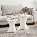 Couchtisch 2 pcs Weiß Massivholz Kiefer
