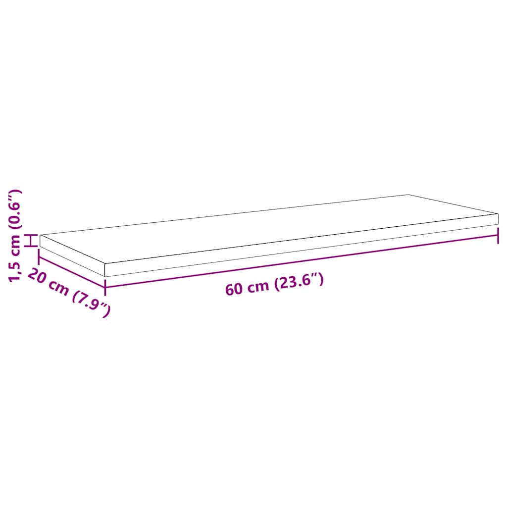 Regalbrett 4 pcs Schwarz 60 x 20 x 1,5 cm Holzwerkstoff