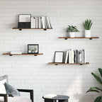 Regalbrett 4 pcs Braun 80 x 20 x 1,5 cm Holzwerkstoff