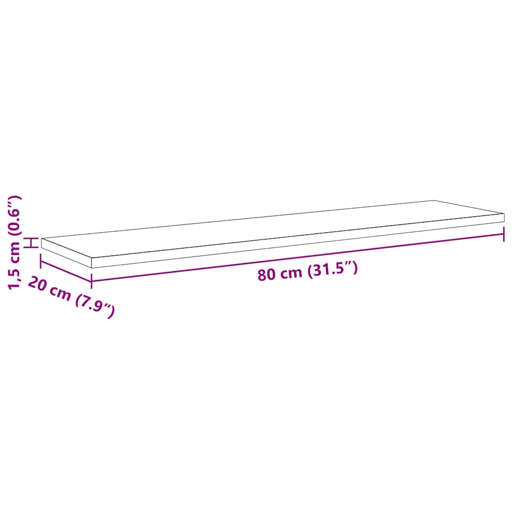Regalbrett 4 pcs Braun 80 x 20 x 1,5 cm Holzwerkstoff