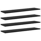 Regalbrett 4 pcs Schwarz 80 x 20 x 1,5 cm Holzwerkstoff