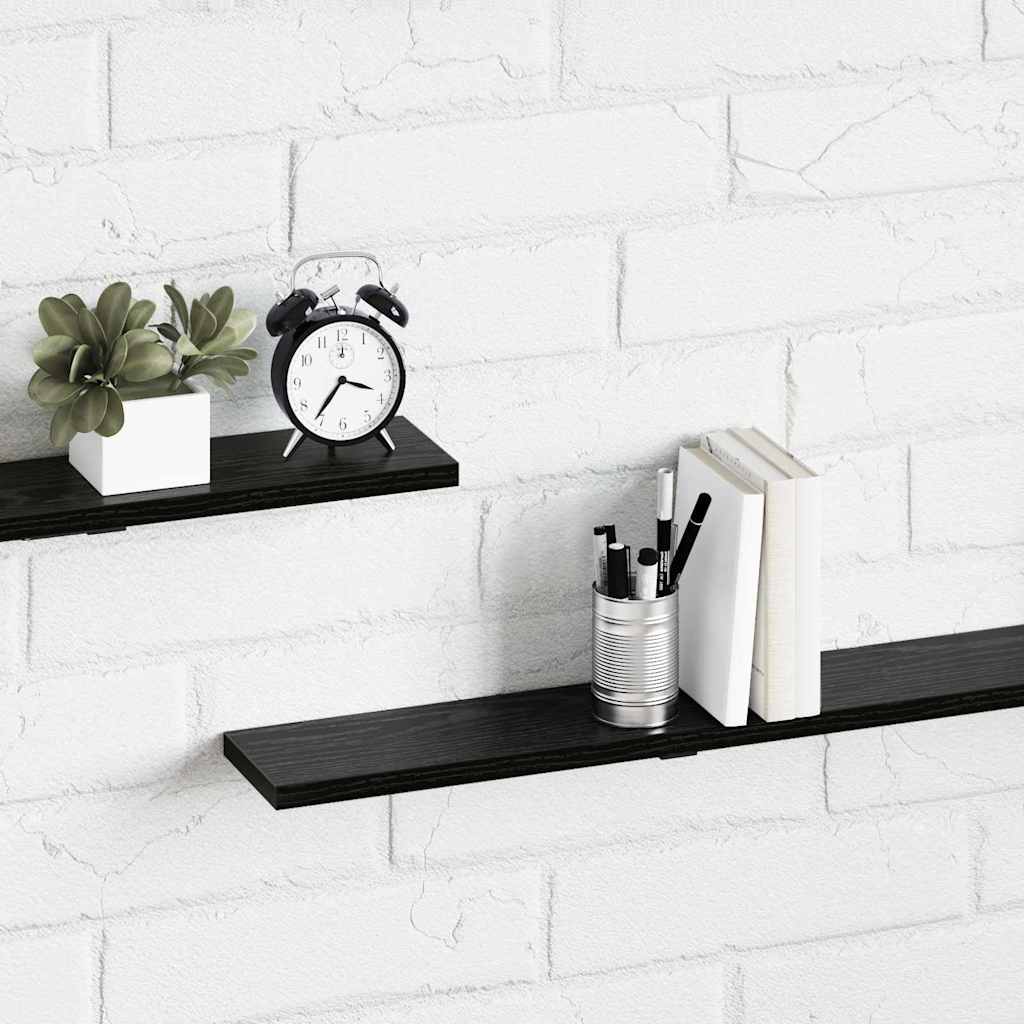 Regalbrett 4 pcs Schwarz 100 x 10 x 1,5 cm Holzwerkstoff