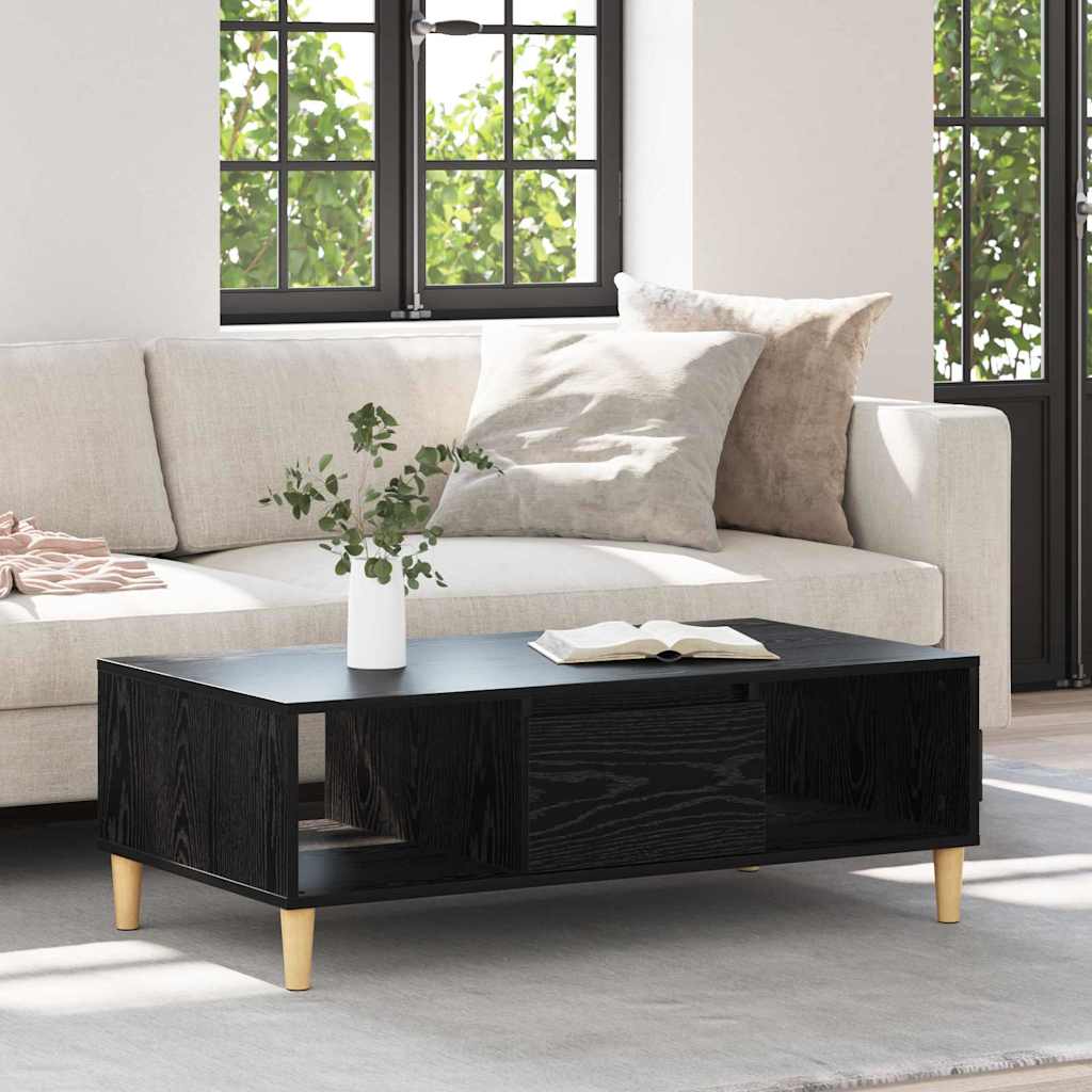 Couchtisch Schwarz Eichen-Optik 102 x 55 x 35 cm Holzwerkstoff