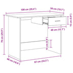 Schreibtisch Altholz 100 x 50 x 76 cm Holzwerkstoff