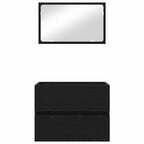 Badezimmermöbel-Set mit Schubladen 2 pcs Schwarz Eichen-Optik