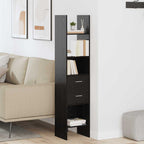 Bücherregal Schwarz Eichen-Optik 40 x 35 x 180 cm Holzwerkstoff