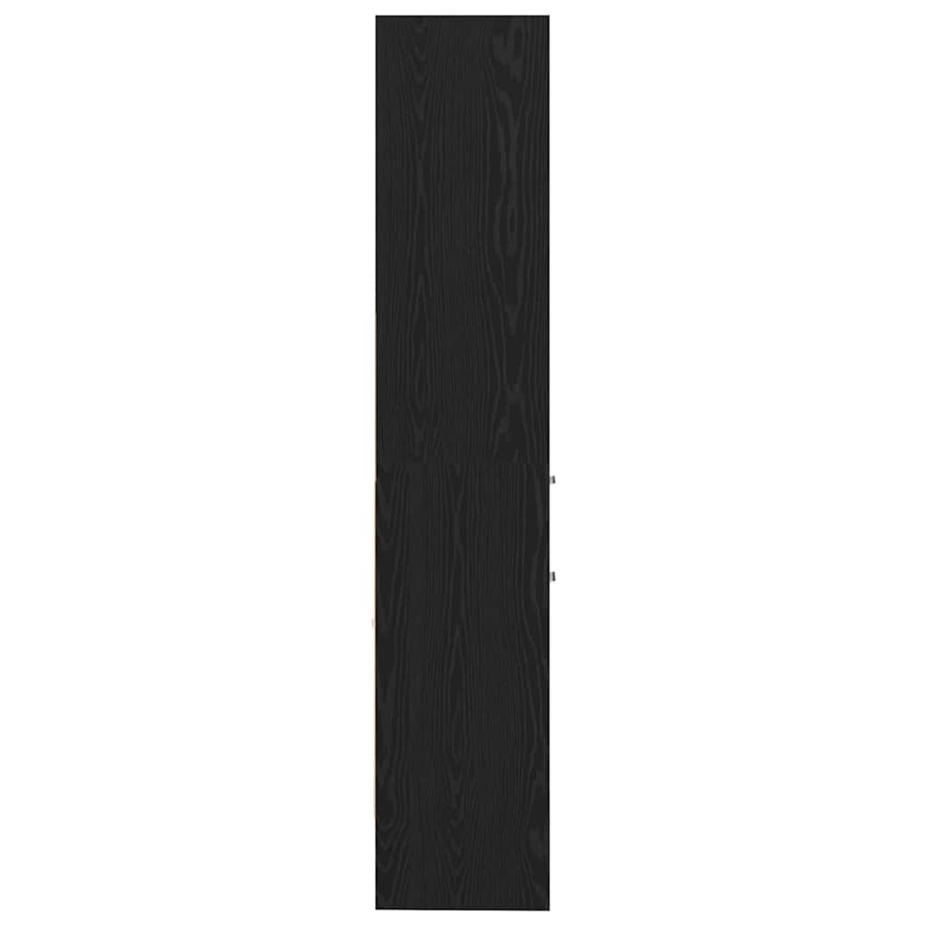 Bücherregal Schwarz Eichen-Optik 40 x 35 x 180 cm Holzwerkstoff