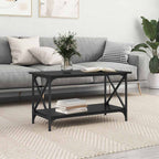 Couchtisch Schwarz Eichen-Optik 80 x 45 x 45.5 cm Holzwerkstoff