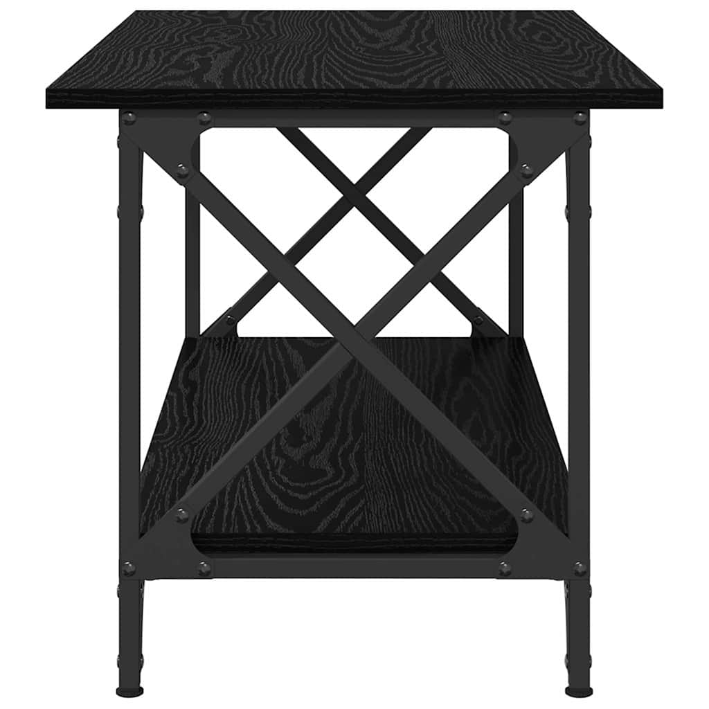 Couchtisch Schwarz Eichen-Optik 80 x 45 x 45.5 cm Holzwerkstoff