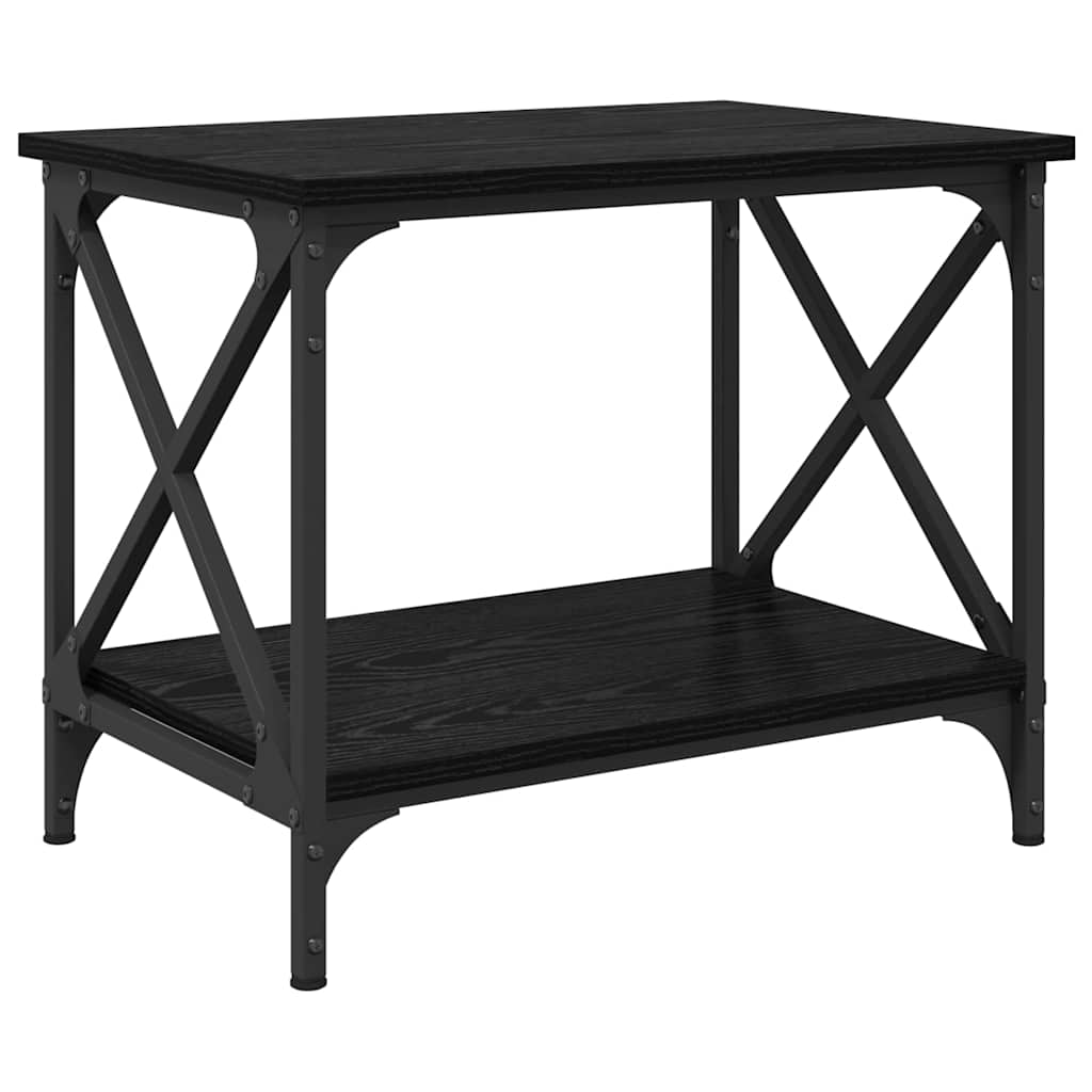 Beistelltisch Schwarz Eichen-Optik 55 x 38 x 45 cm