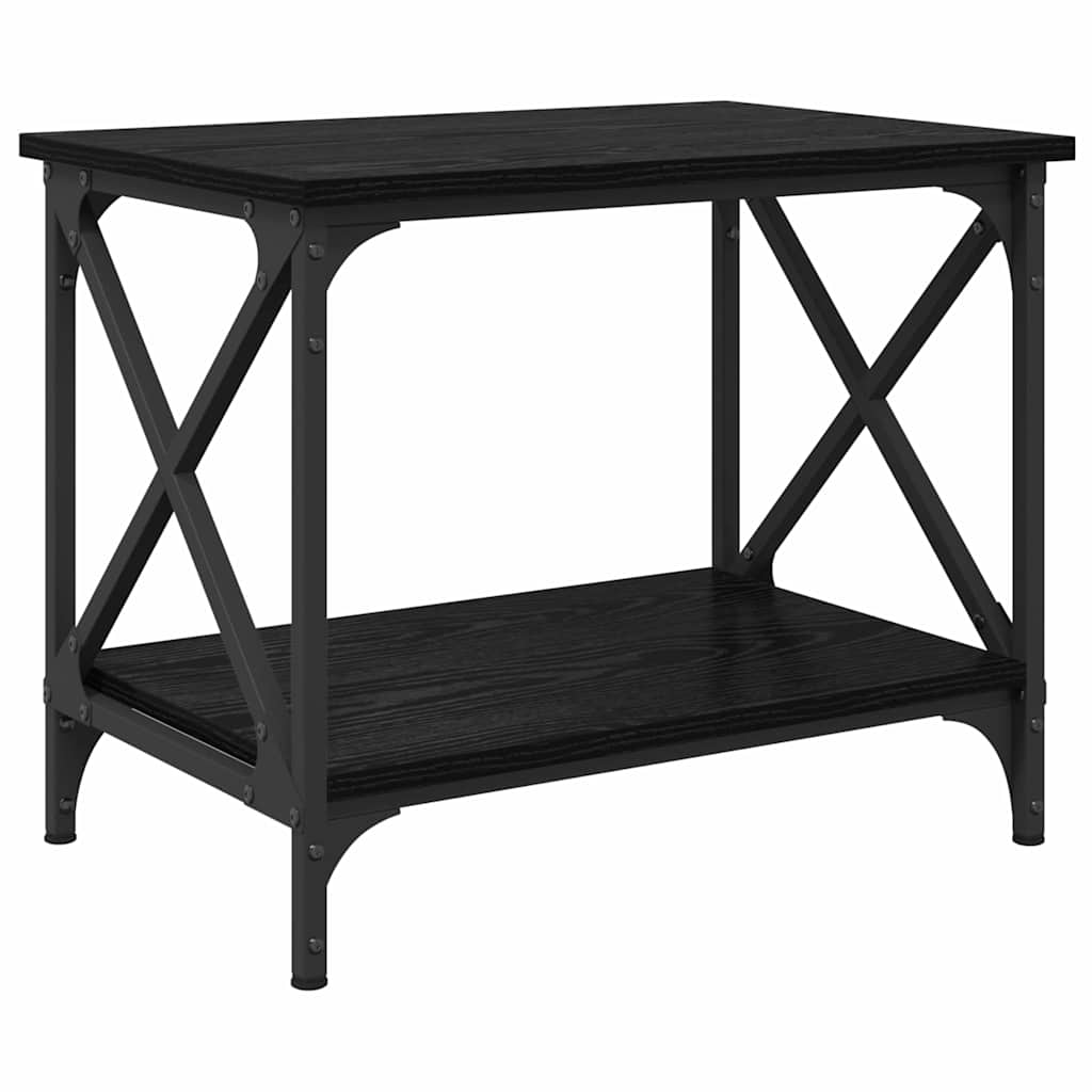 Beistelltisch Schwarz Eichen-Optik 55 x 38 x 45 cm