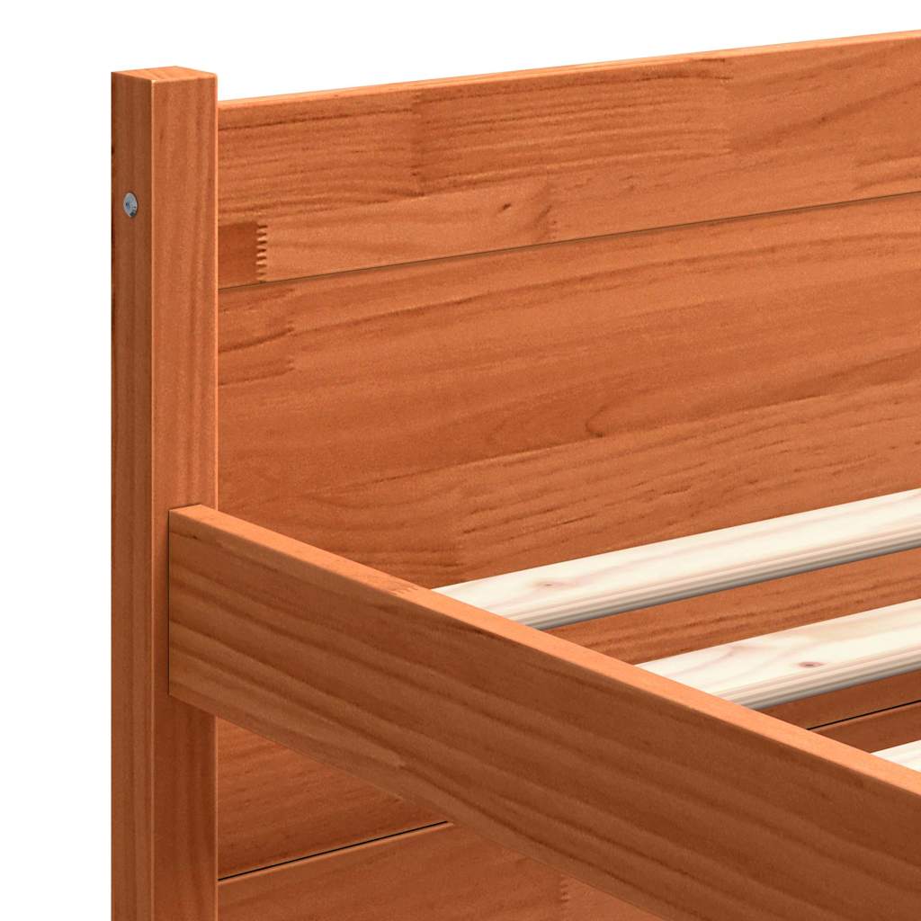 Bettrahmen Wachsbraun 195,5 x 80,5 x 51 cm Massives Kiefernholz