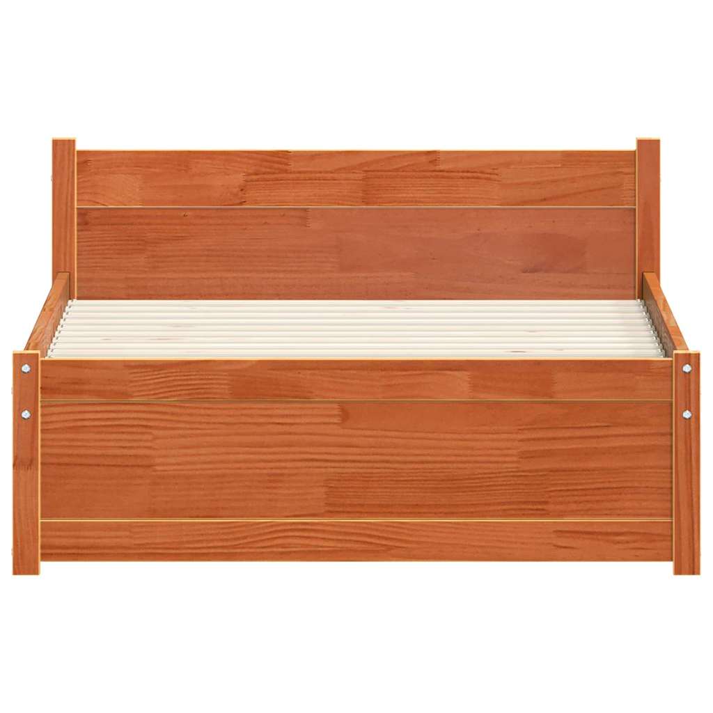 Bettrahmen Wachsbraun 195,5 x 80,5 x 51 cm Massives Kiefernholz