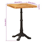Bistrotisch Braun 50 x 50 x 76 cm Massivholz Mango