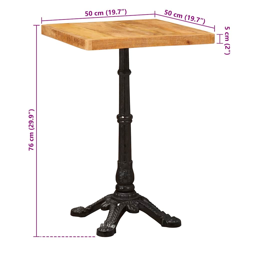 Bistrotisch Braun 50 x 50 x 76 cm Massivholz Mango