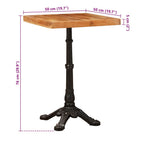 Bistrotisch Braun 50 x 50 x 76 cm Massivholz Akazie