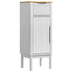 Badezimmermöbel-Set mit Tür FLORO 3 pcs Weiß Massivholz Kiefer