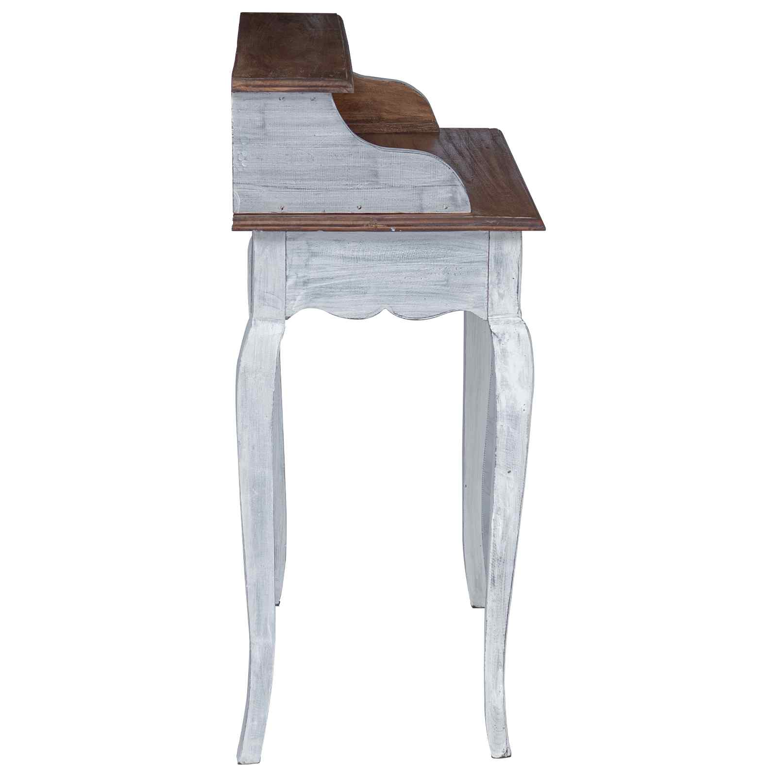 Schreibtisch Braun und Weiß 80 x 40 x 92 cm Massivholz Mahagoni