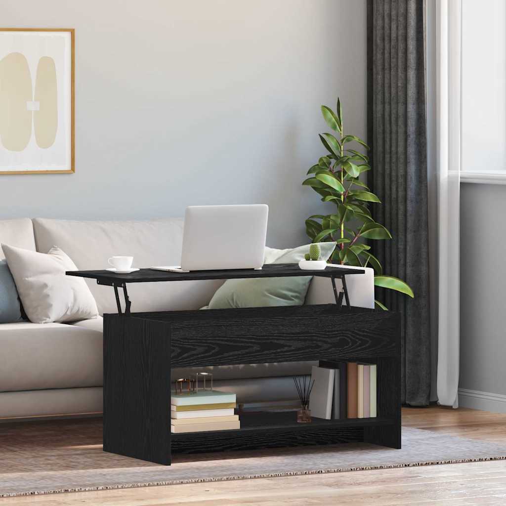 Couchtisch Schwarz Eichen-Optik 80 x 50,5 x 41,5 cm