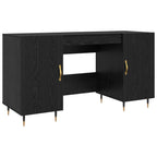 Schreibtisch mit Regal Schwarz Eichen-Optik 140 x 50 x 75 cm