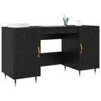 Schreibtisch mit Regal Schwarz Eichen-Optik 140 x 50 x 75 cm