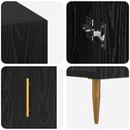 Schreibtisch mit Regal Schwarz Eichen-Optik 140 x 50 x 75 cm