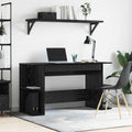 Schreibtisch mit Regal Schwarz Eichen-Optik 140 x 50 x 75 cm