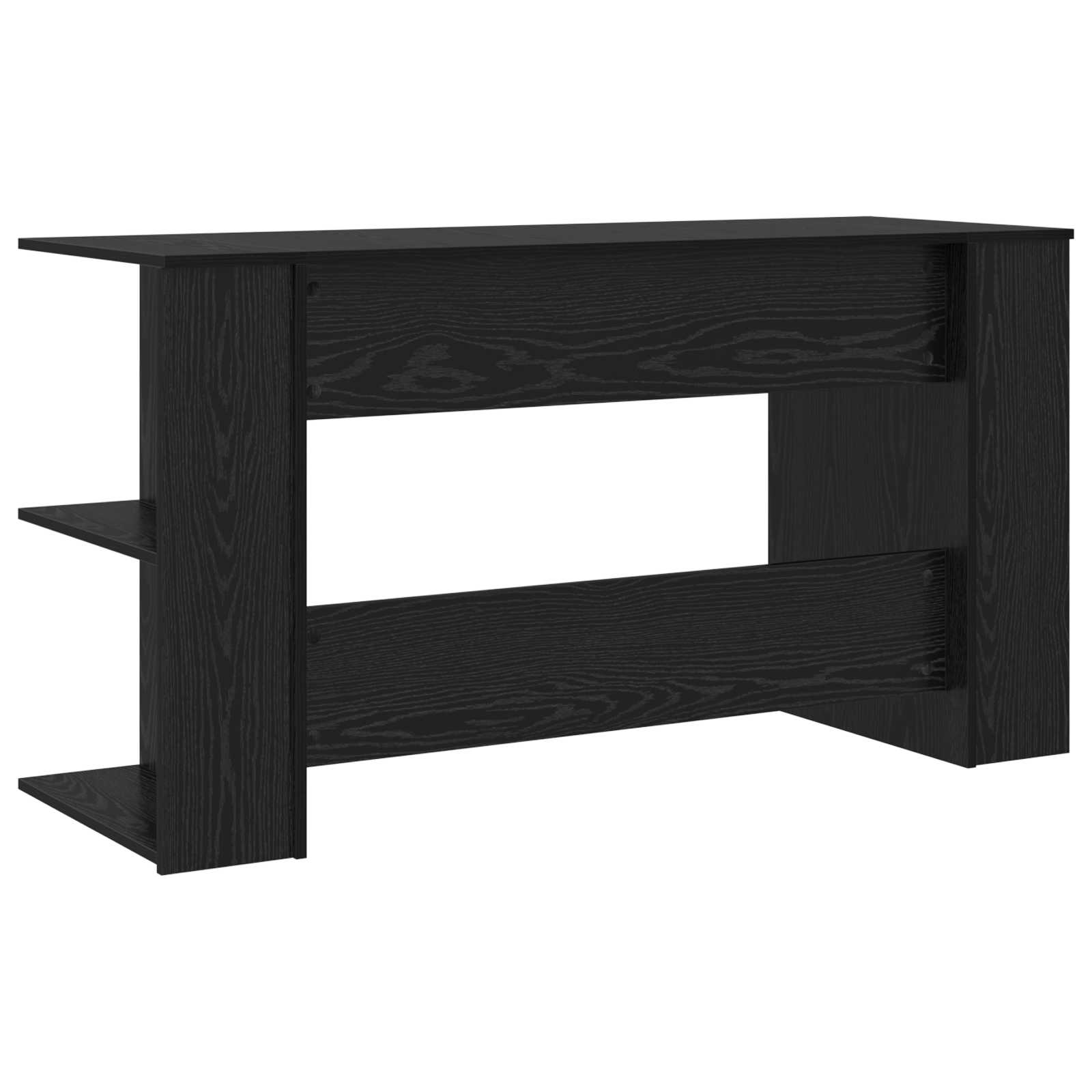 Schreibtisch mit Regal Schwarz Eichen-Optik 140 x 50 x 75 cm