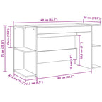 Schreibtisch mit Regal Schwarz Eichen-Optik 140 x 50 x 75 cm