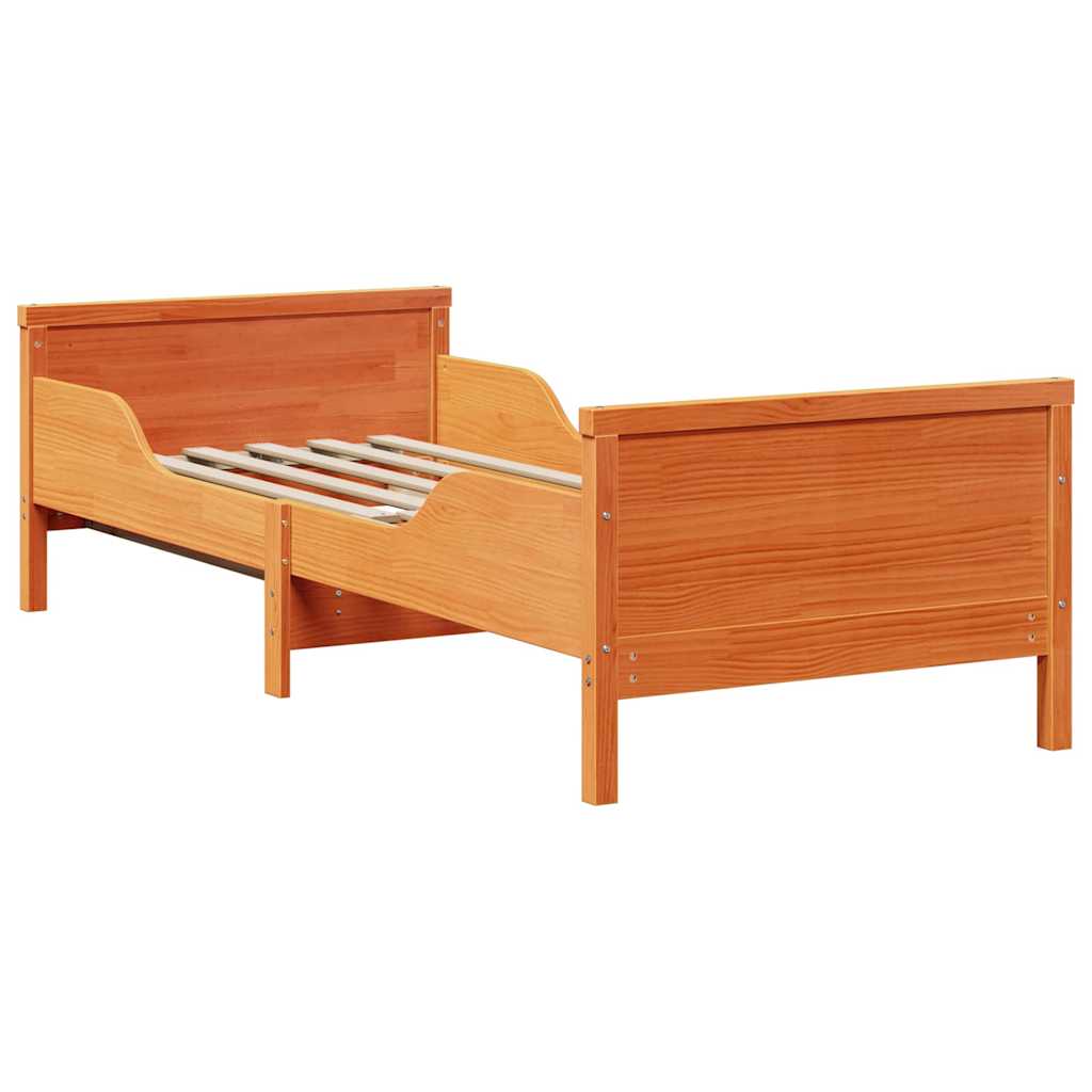 Bettrahmen mit Kopfteil Wachsbraun 80 x 200 cm Holzwerkstoff