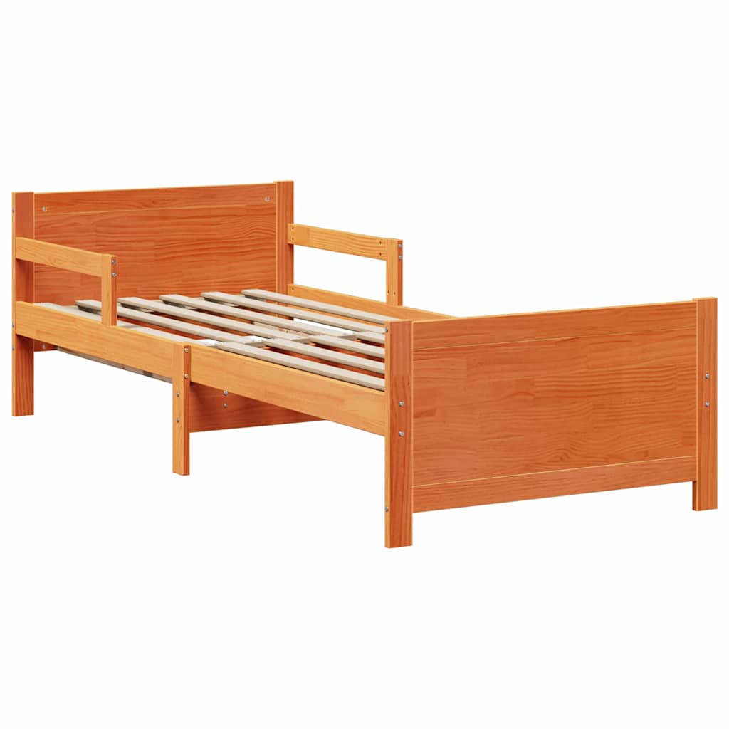 Bettrahmen mit Kopfteil Wachsbraun 80 x 200 cm Holzwerkstoff