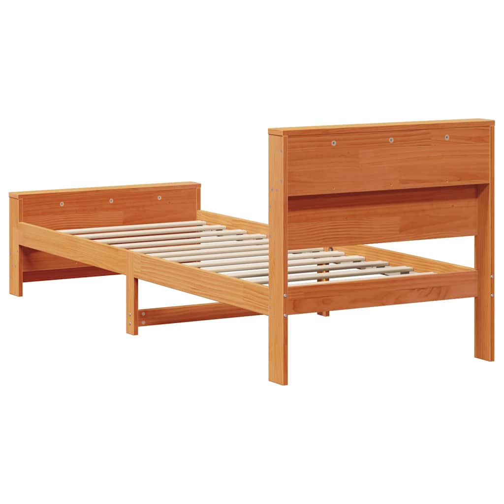 Bettrahmen mit Kopfteil Wachsbraun 100 x 200 cm Holzwerkstoff