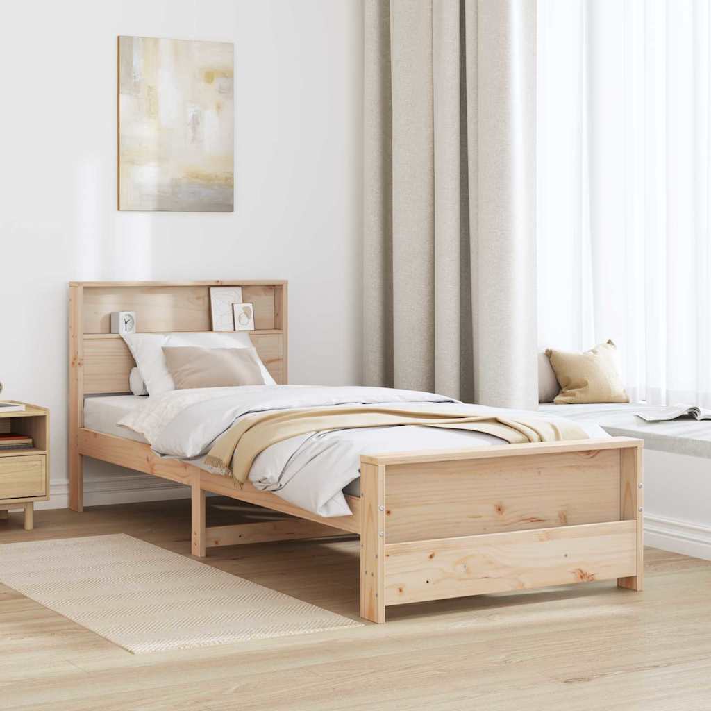 Bettrahmen mit Kopfteil Braun 90 x 200 cm Holzwerkstoff
