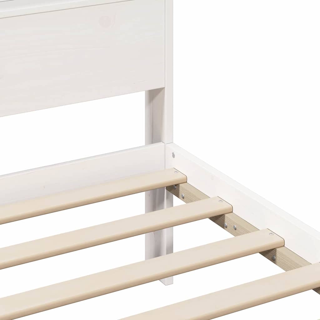 Bettrahmen mit Kopfteil Weiß 90 x 200 cm Holzwerkstoff
