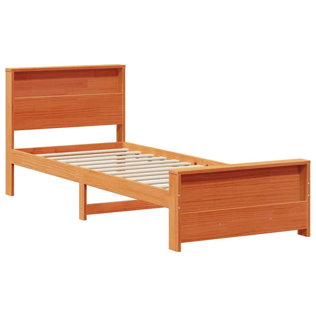 Bettrahmen mit Kopfteil Wachsbraun 90 x 200 cm Holzwerkstoff