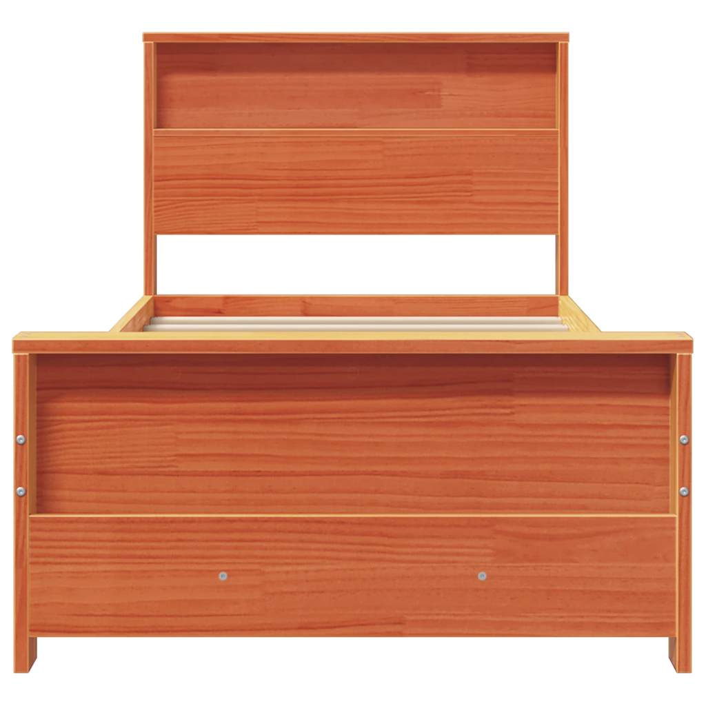 Bettrahmen mit Kopfteil Wachsbraun 80 x 200 cm Holzwerkstoff