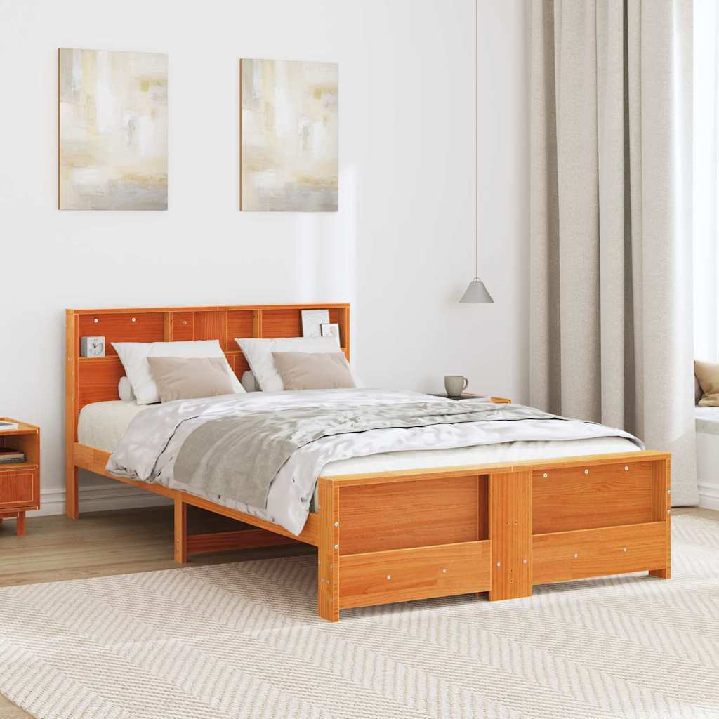 Bettrahmen mit Kopfteil Wachsbraun 120 x 190 cm Holzwerkstoff