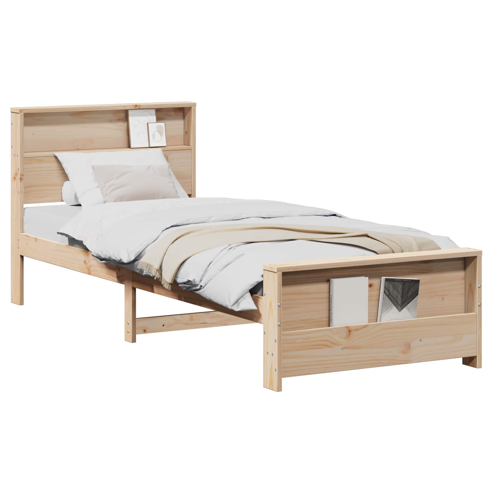 Bettrahmen mit Kopfteil Braun 90 x 190 cm Holzwerkstoff