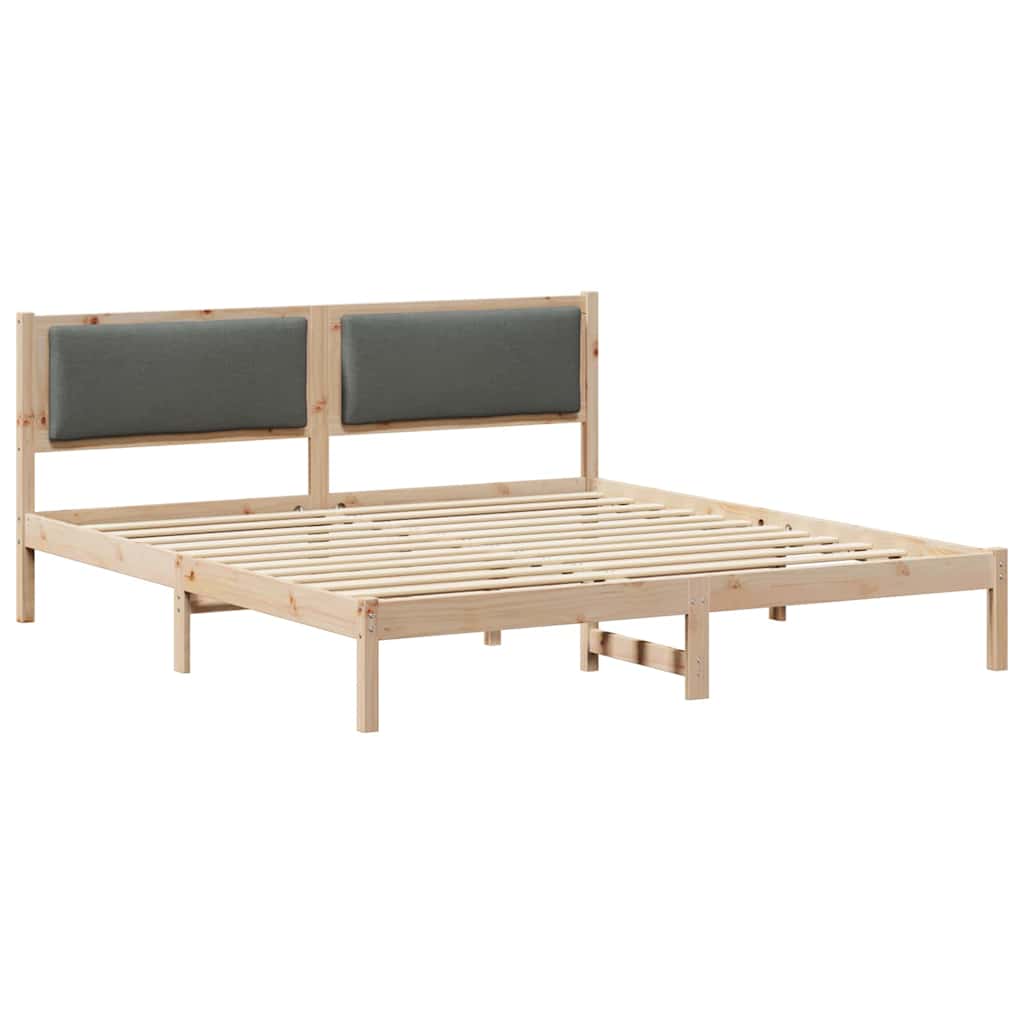 Bettrahmen Dunkelgrau 180 x 200 cm Massives Kiefernholz