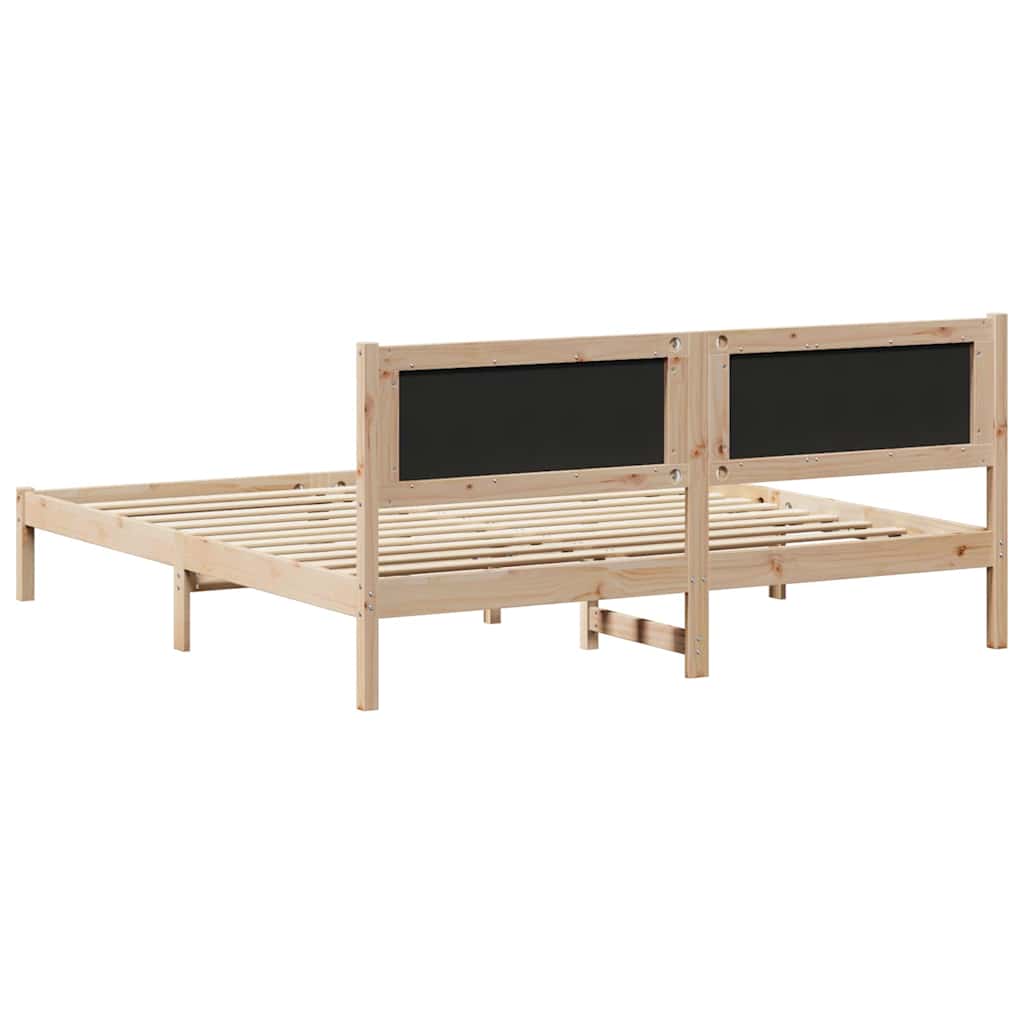 Bettrahmen Schwarz 180 x 200 cm Massives Kiefernholz