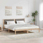 Bettrahmen mit Kopfteil Taupe 180 x 200 cm Massives Kiefernholz
