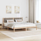 Bettrahmen mit Kopfteil Taupe 180 x 200 cm Massives Kiefernholz