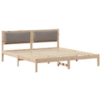 Bettrahmen mit Kopfteil Taupe 180 x 200 cm Massives Kiefernholz