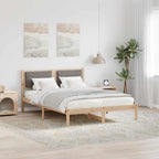 Bettrahmen mit Kopfteil Taupe 160 x 200 cm Massives Kiefernholz