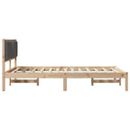 Bettrahmen Dunkelgrau 140 x 200 cm Massives Kiefernholz