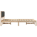 Bettrahmen Dunkelgrau 120 x 200 cm Massives Kiefernholz