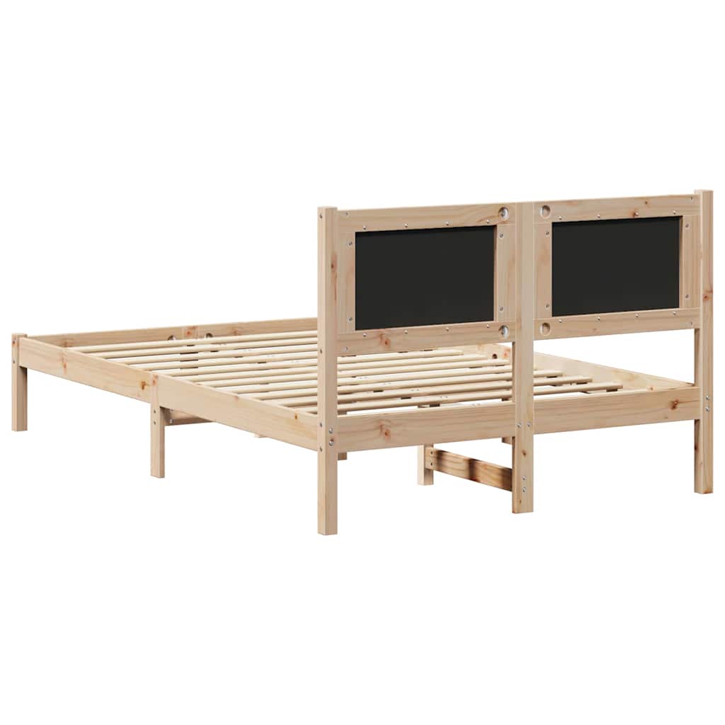 Bettrahmen Schwarz 120 x 200 cm Massives Kiefernholz