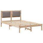 Bettrahmen mit Kopfteil Taupe 120 x 200 cm Massives Kiefernholz